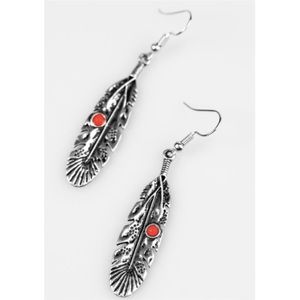 Silver-toned Feather Earrings